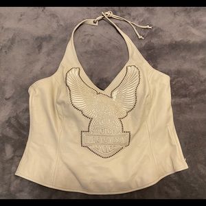 Harley-Davidson White Leather Top